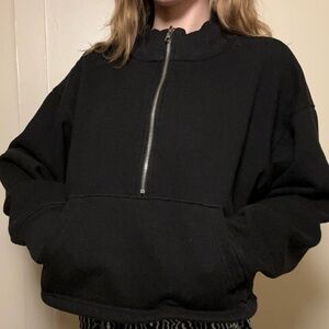 Black Half-Zip Women's Top
